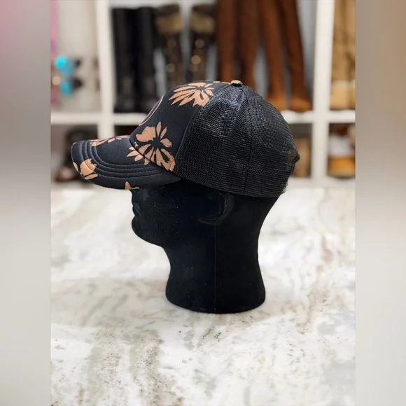 Volcom Black Trucker Hat Bronze Floral – Stone Logo Snapback NWOT - Picture 5 of 7